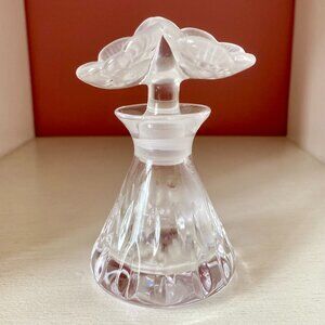 Vintage Glass Perfume bottle with Floral Top